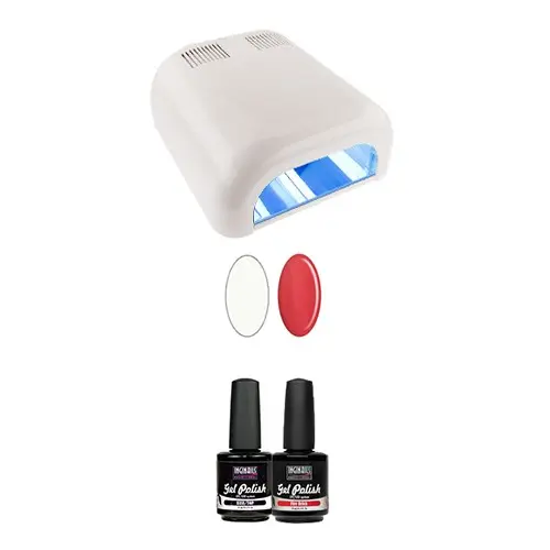 UV-gel laki - testni komplet mali 2x15ml + bela 36W luč s 4 žarnicami