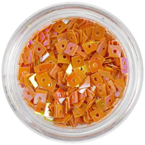 Oranžni kvadratki - okraski za nohte z luknjico