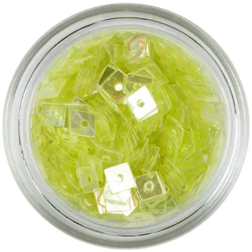 Okrasni kvadratki z luknjico - rumeno zeleni