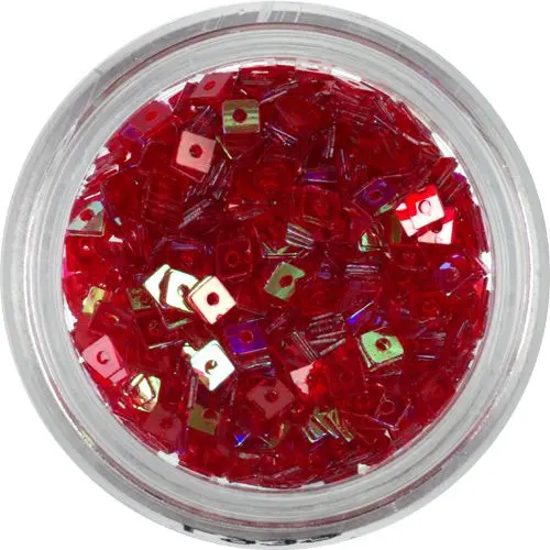 Rdeči kvadratki - prosojni okraski za nohte z luknjico