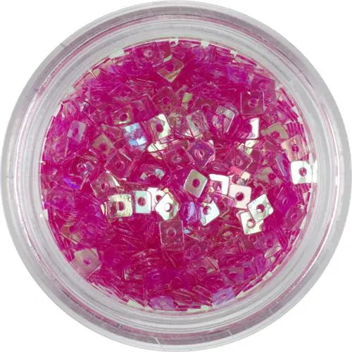 Prosojni kvadratki z luknjico - svetlo ciklamni