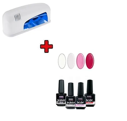 Testni komplet - UV-gel laki 4x15 ml + 9W luč z 1 žarnico