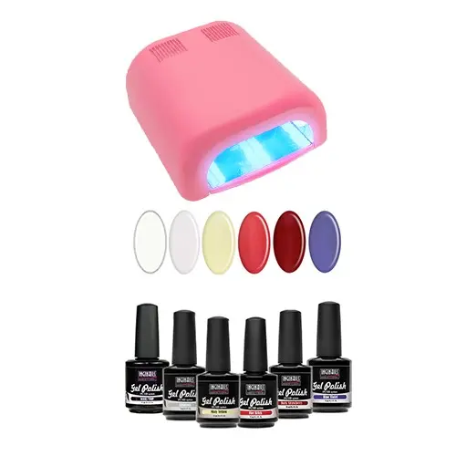 UV-gel laki mali - testni komplet 2x15ml + rosa 36W luč s 4 žarnicami