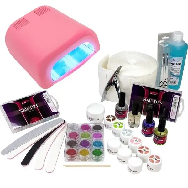 Gel komplet - trifazni sistem, 36W rožnata UV-luč