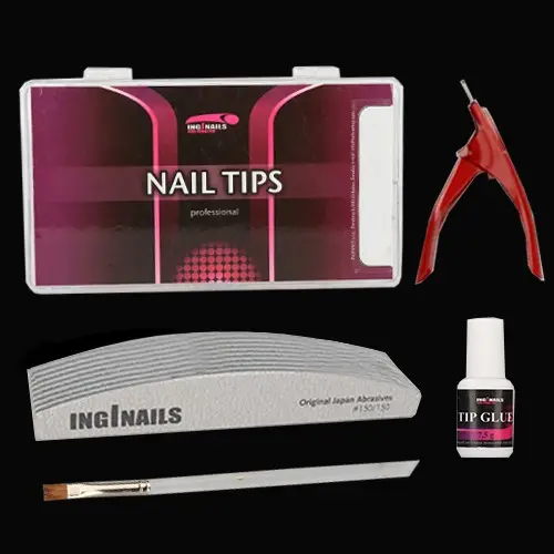 KOMPLET za modeliranje: 10 pilic + nohtne konice + lepilo za nohte + klešče + čopičem