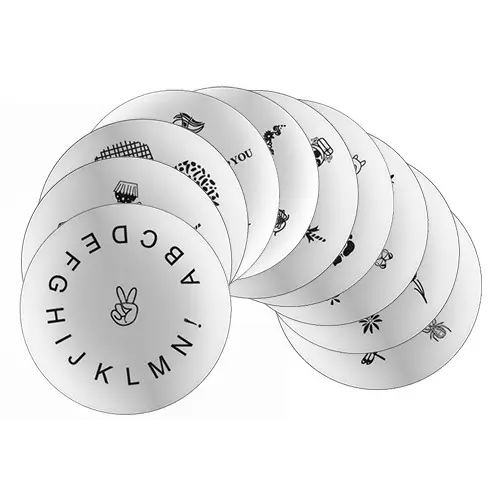 KOMPLET št.12: 10 šablon za okraševanje nohtov