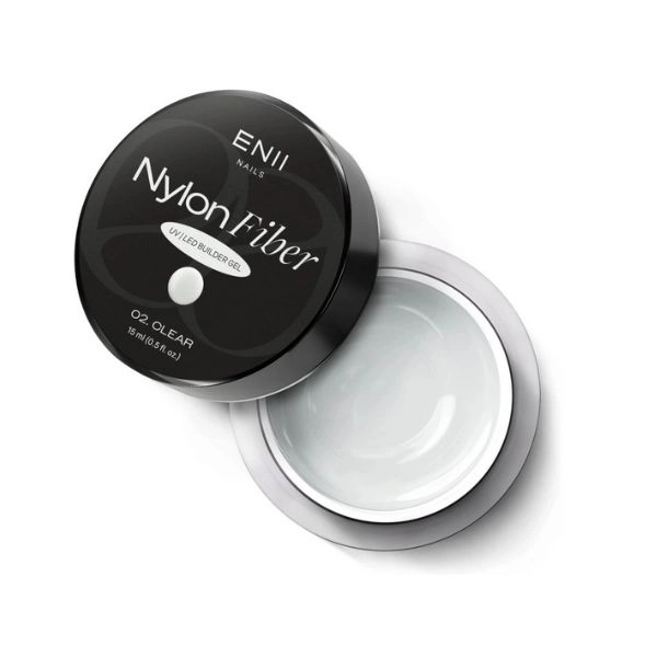 Gradbeni UV/LED gel ENII najlonski vlaknasti gel 02 Clear, 15 ml