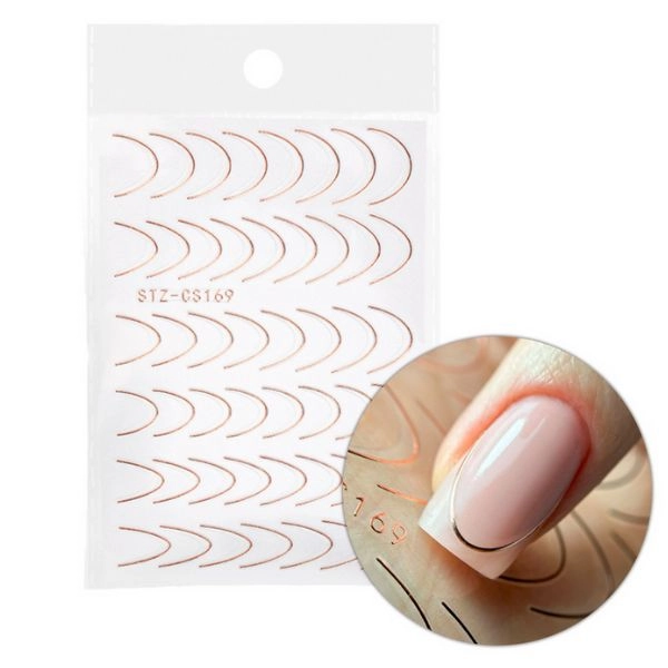 Nalepke za nohte - French Smile Line 48 kosov,rožnato zlato - STZ-CS169