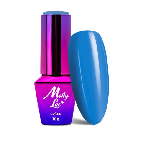 UV/LED hibridni gel lak MollyLac Cocktails & Drinks - Blue Lagoon št. 13, 10 g