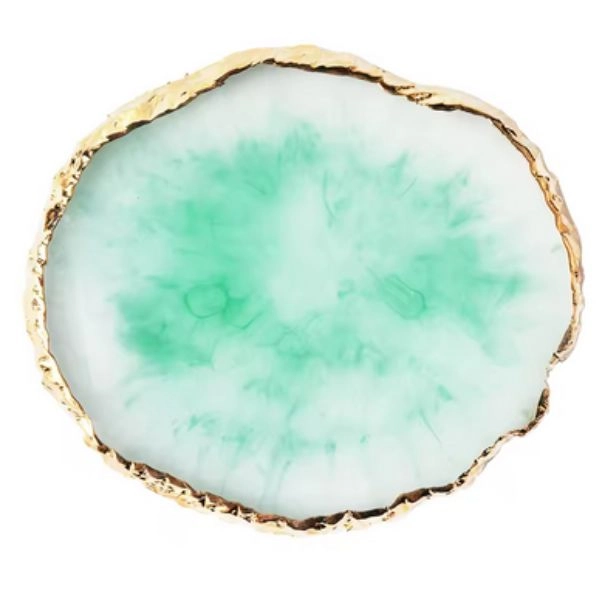 Paleta iz naravne smole za mešanje barv, zelena