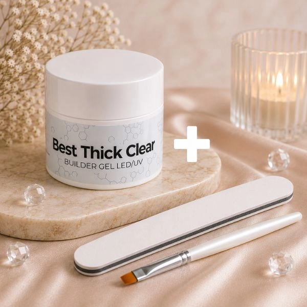 UV/LED gradilni gel - NTN Gel Best Thick Clear, 50g + čopič in pilica BREZPLAČNO
