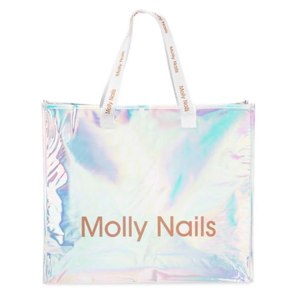 Taška Molly Nails Premium Holo, bela