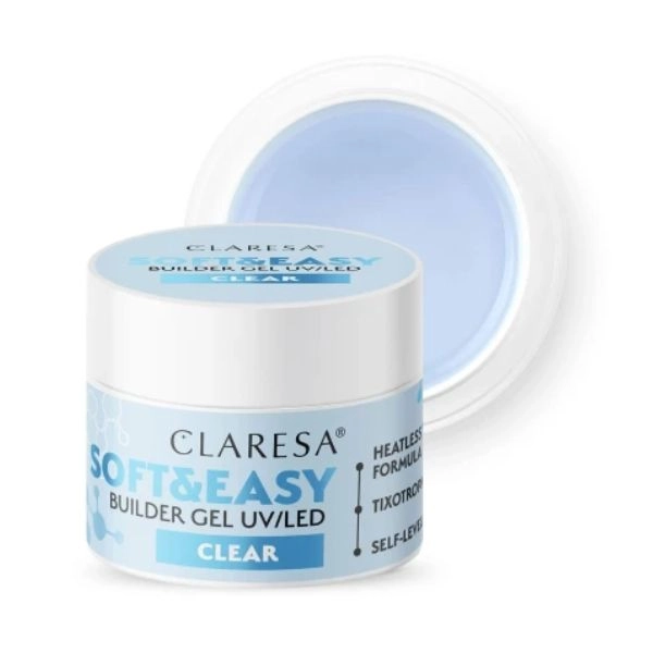 Claresa SOFT&EASY UV/LED builder gel - Clear, 90g