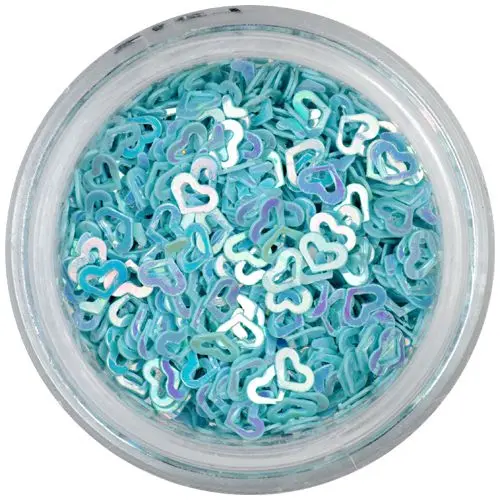 Konfeti za okraševanje nohtov - svetlo modra srca