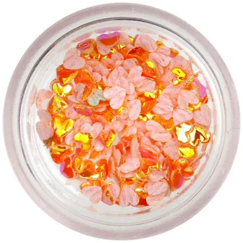 Nail art konfeti iz blaga - oranžni srčki