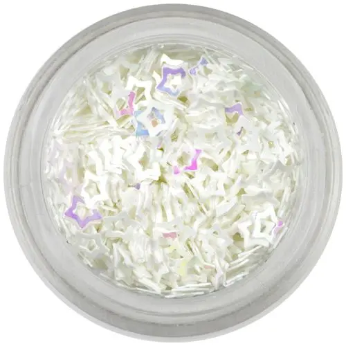 Bleščavi okraski - votle zvezdice, bele