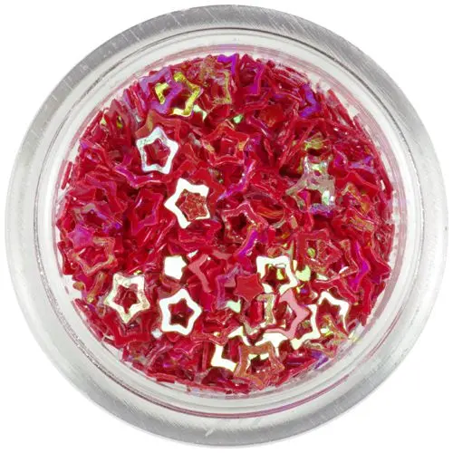 Okraski za nohte - temno rdeče zvezdice