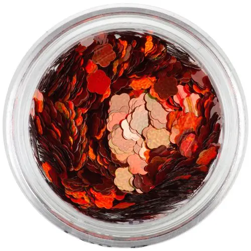 Oranžno-rdeče nail art rožice