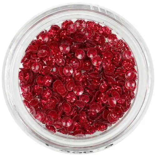 Rdeči okraski za nohte - 3D školjke, lesketajoče