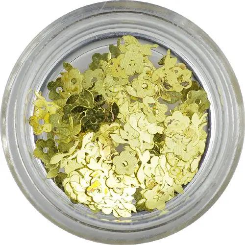 Pozlačeni ploščati okraski - cvetlice z listi