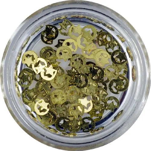 Kovinski okraski za nohte - majhen polmesec z zvezdo