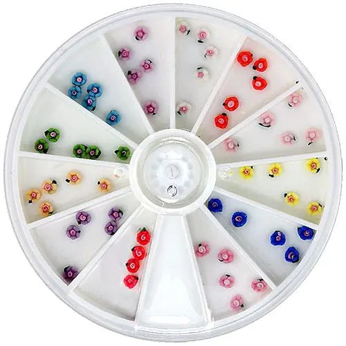 Komplet okrasnih cvetlic iz fimo mase