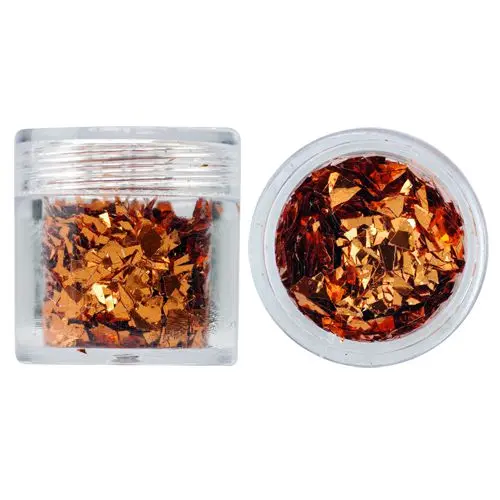Nohtni okraski v bakreni barvi - kosmiči, 10 g
