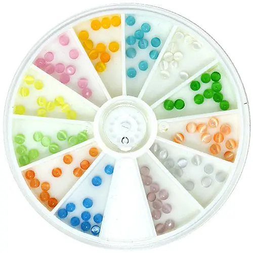 Komplet okrasnih kamenčkov - okrogli, 3 mm