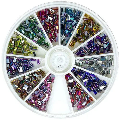 Komplet okrasnih kamenčkov - pravokotni s hologramskim učinkom