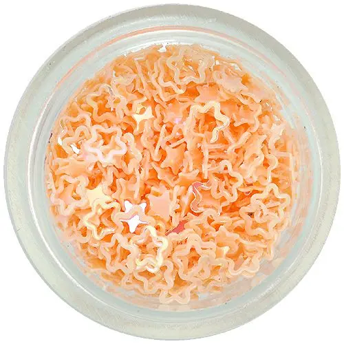 Konfeti z bleščicami - svetlo oranžne rožice, obrisi