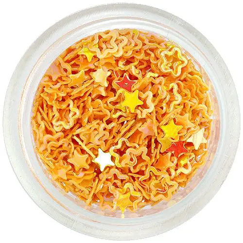 Nail art obrisi rožic, rumeno-oranžni