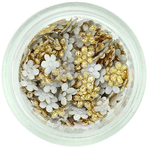 Rožice iz blaga za dekoracijo nohtov - zlate