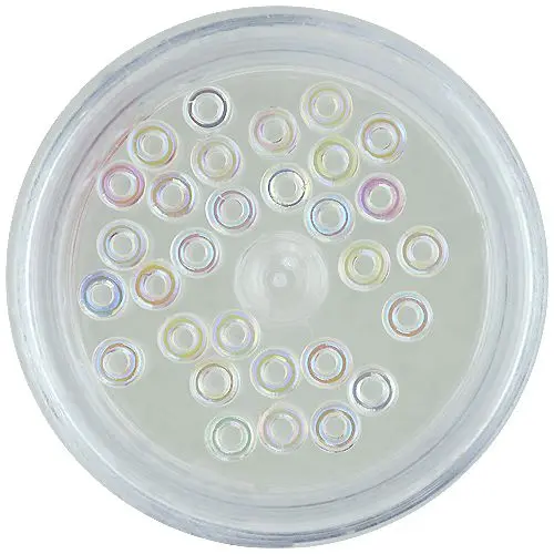 Dekoracija za nohte - bisernato beli obročki