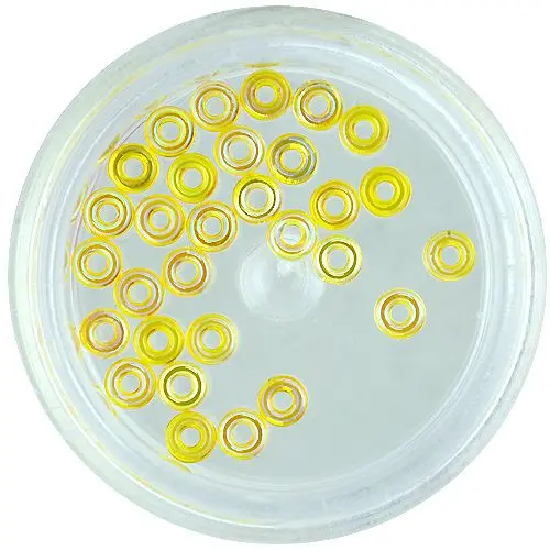 Dekoracija za nohte - rumeni obročki