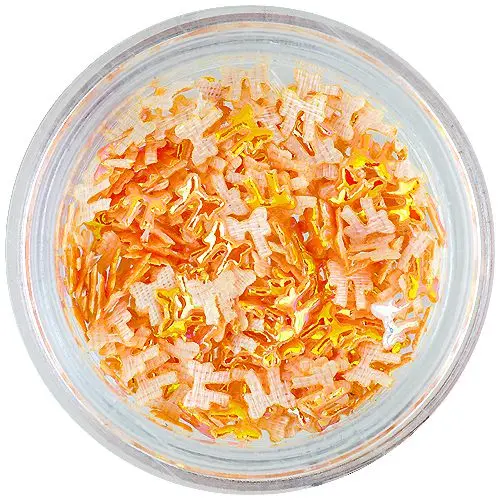 Nail art dekoracija - 3D oranžne pentlje