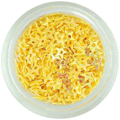 Nail art zvezdice z luknjo - rumene