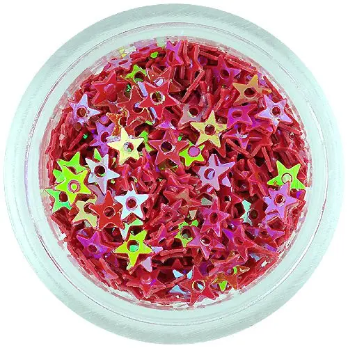 Nail art zvezdice z luknjo - rdeče