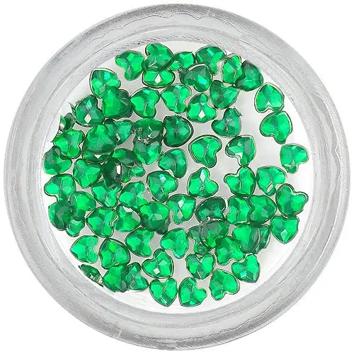 Kamenčki v obliki srčkov, smaragdno zeleni