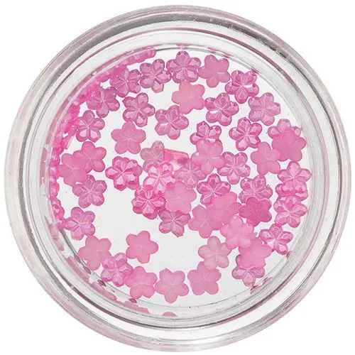 Majhne lesketajoče cvetlice za nohte - rožnate